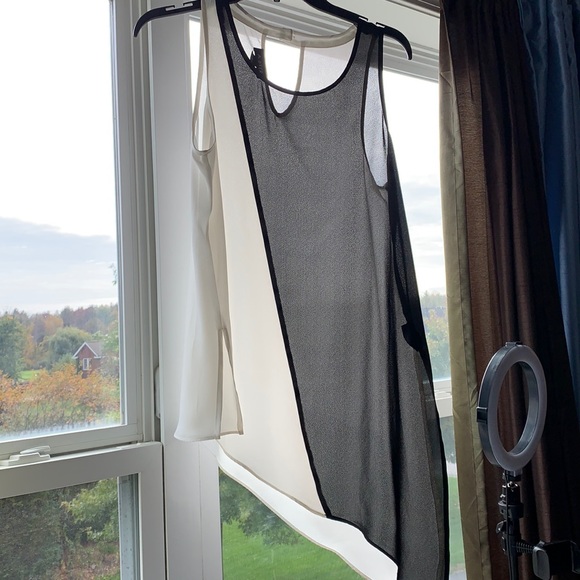 NWOT Sheer asymmetrical sleeveless top size S - Picture 1 of 3